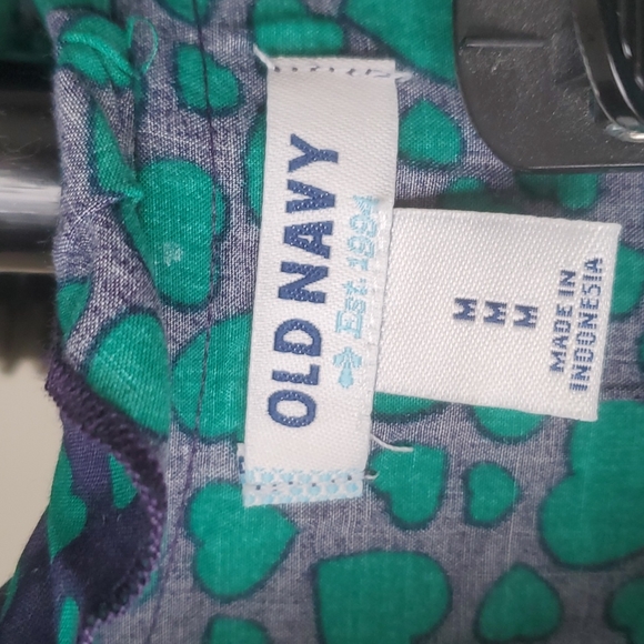 💙💚 Blue & green hearts Old Navy dress with ruffle neck and tie waist - Picture 3 of 8